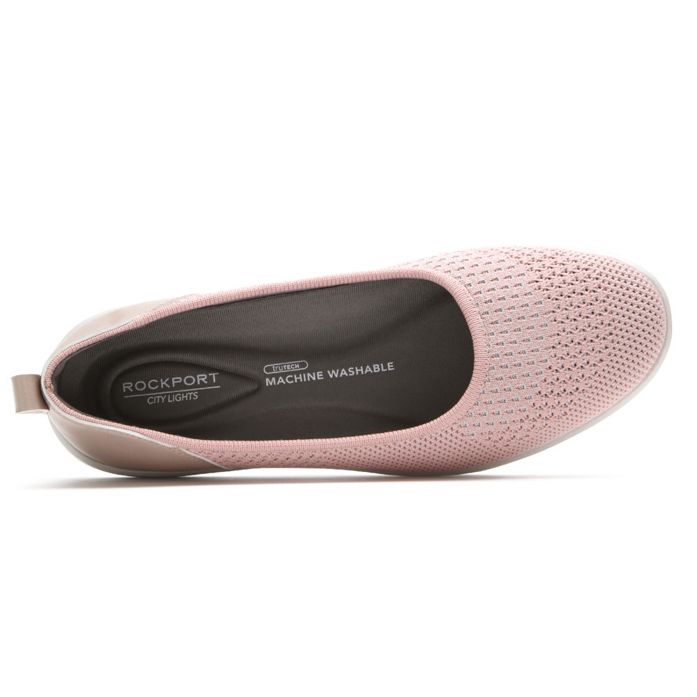 Rockport Womens Ayva Washable Knit Ballet - Slip-On Pink - XHN274836